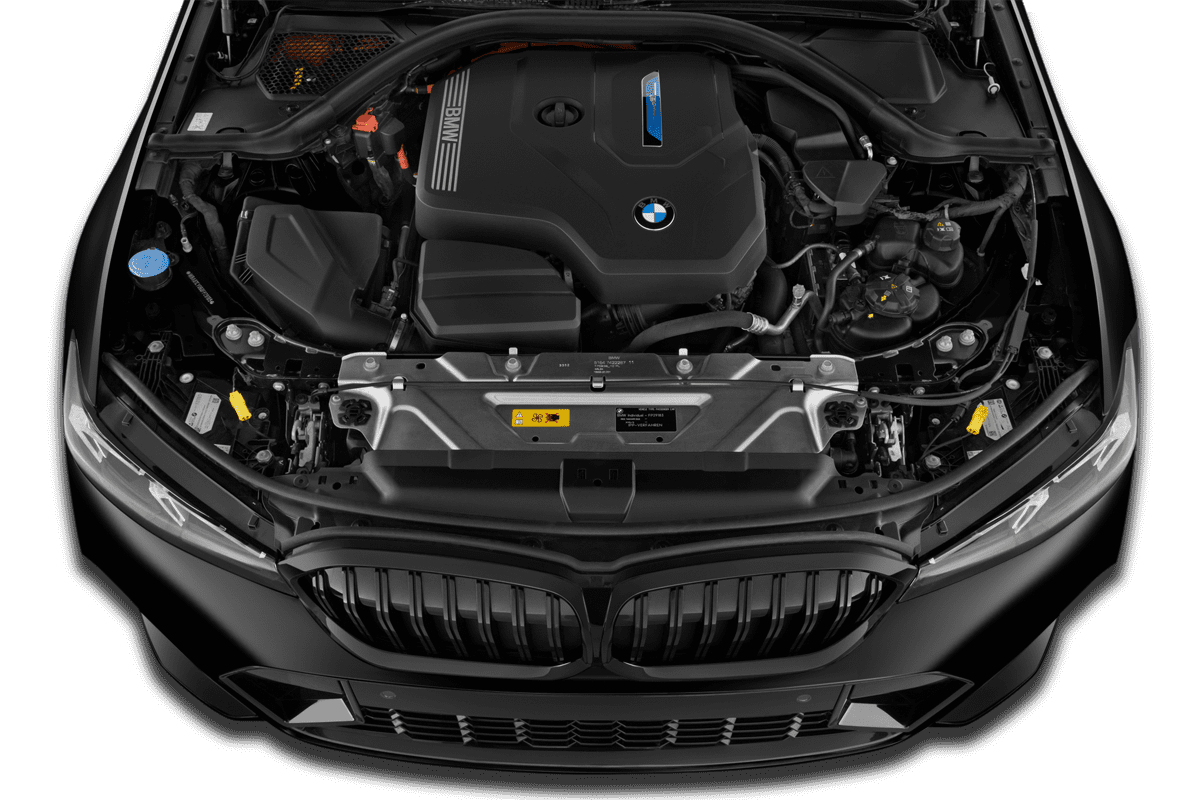 Motorraum eines BMW 3er Touring Plug-in-Hybrid