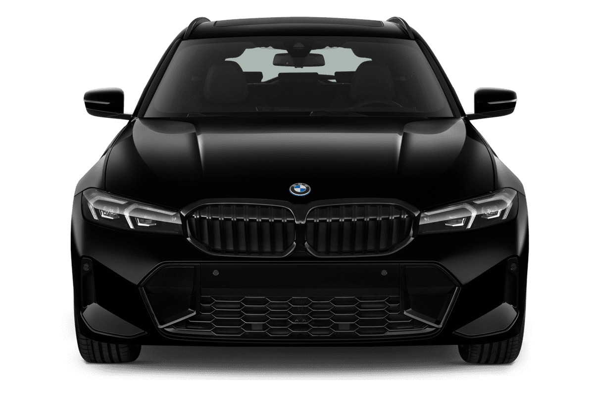 Frontansicht eines BMW 3er Touring Plug-in-Hybrid, freigestellt