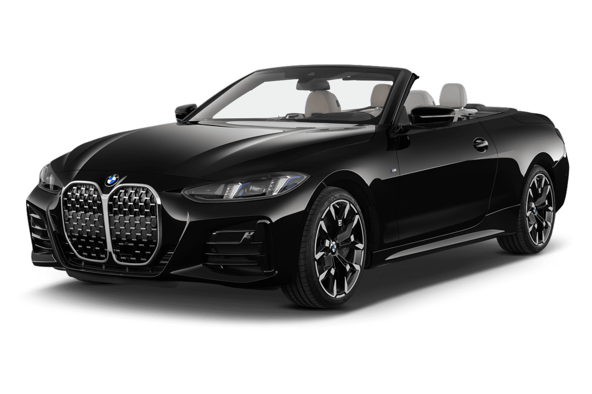 Schräge Frontansicht eines BMW 4er Cabrio , freigestellt