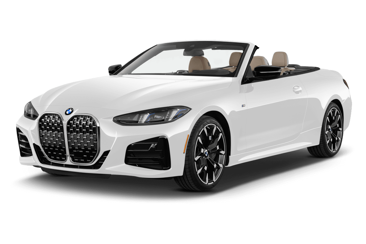 Schräge Frontansicht eines BMW 4er-Reihe, freigestellt