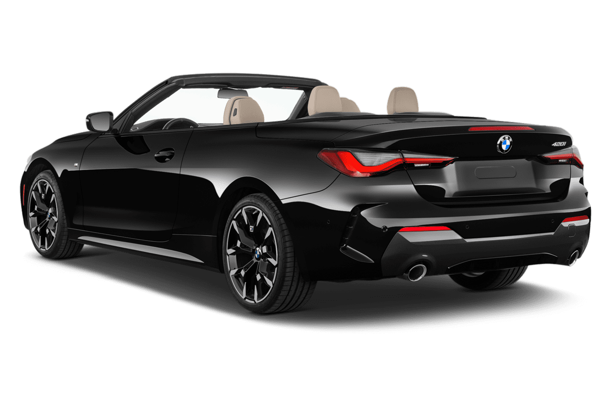 Schräge Heckansicht eines BMW 4er Cabrio , freigestellt