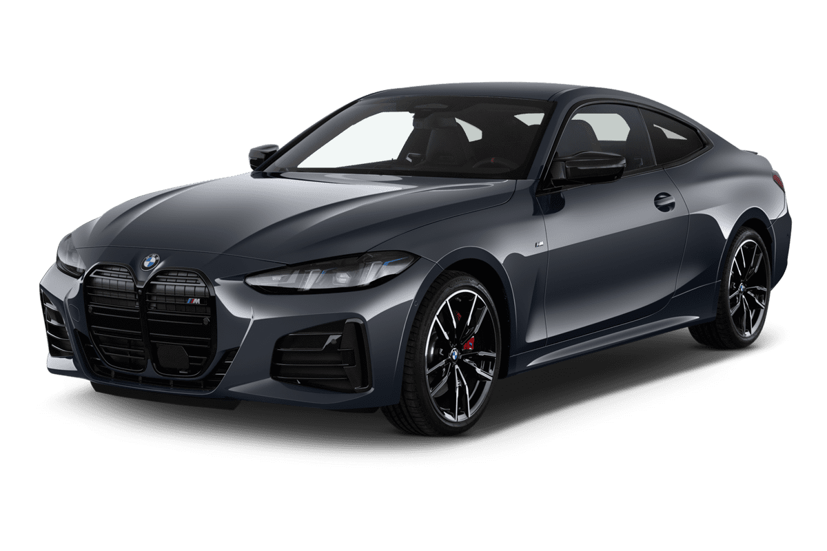 Schräge Frontansicht eines BMW 4er Coupé , freigestellt