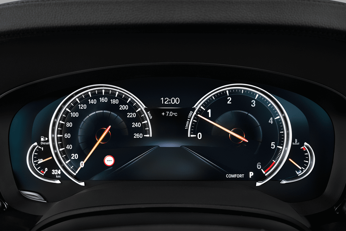 Kombiinstrument eines BMW 6er Gran Turismo