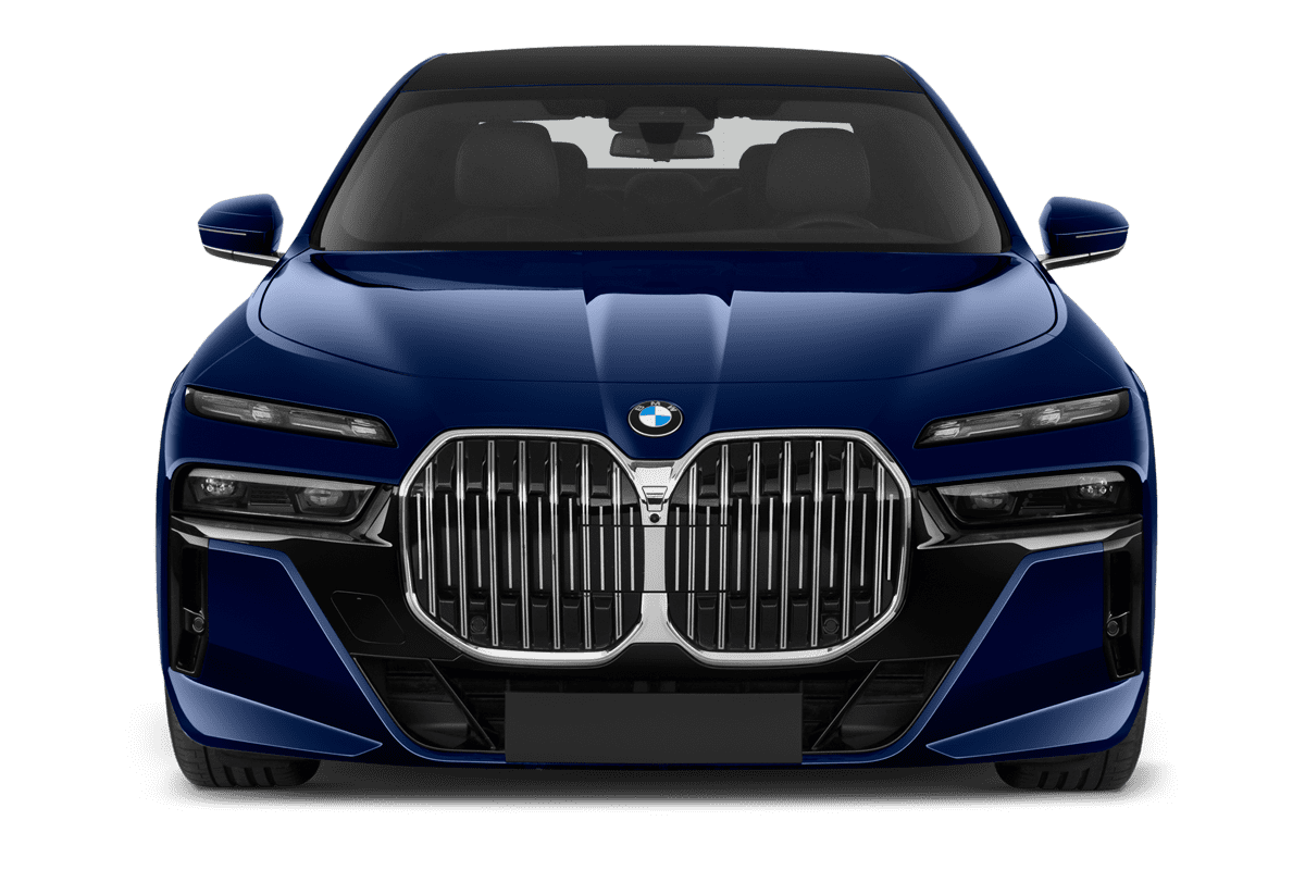 Frontansicht eines BMW 7er Limousine, freigestellt