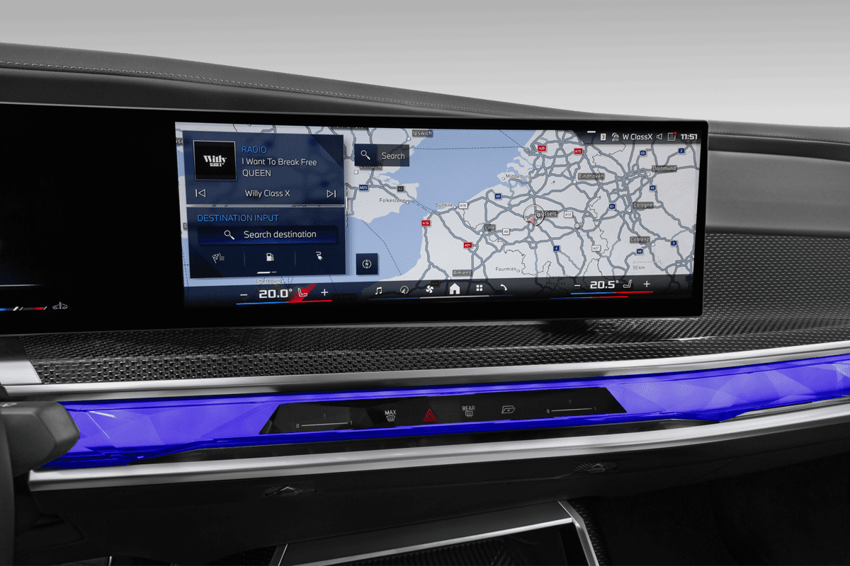 Mittelkonsole eines BMW 7er Limousine