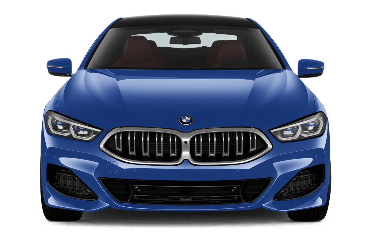 Frontansicht eines BMW 8er Gran Coupé, freigestellt