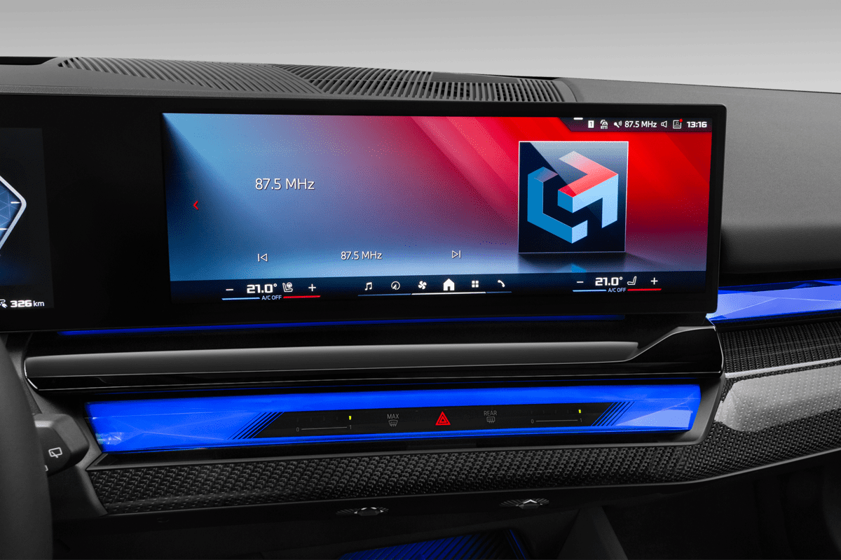 Audiosystem eines BMW i5 Touring