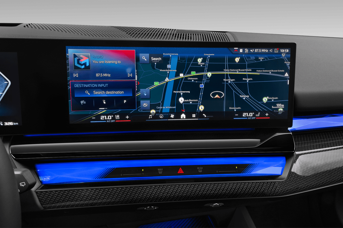 Mittelkonsole eines BMW i5 Touring