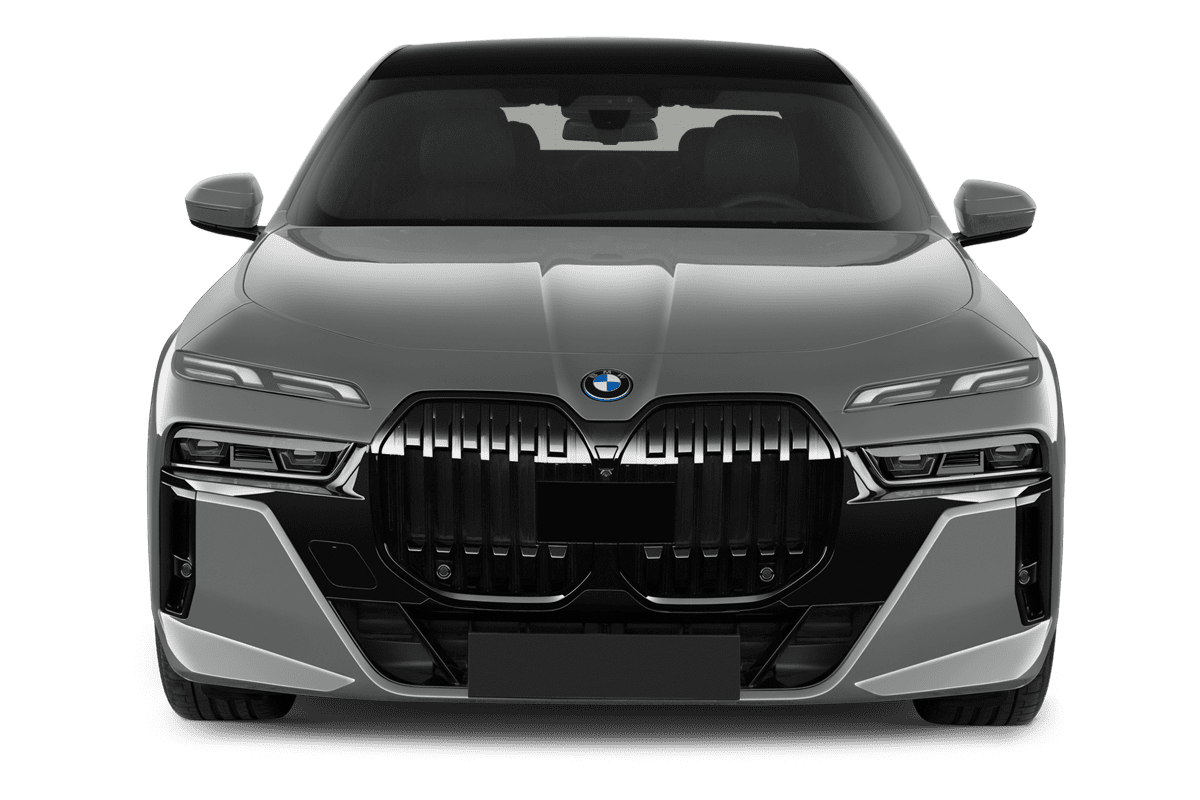 Frontansicht eines BMW i7, freigestellt