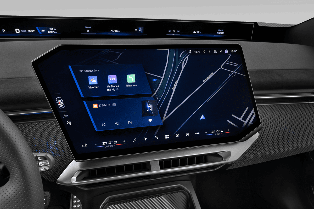 Mittelkonsole eines BMW iX3 (neues Modell)
