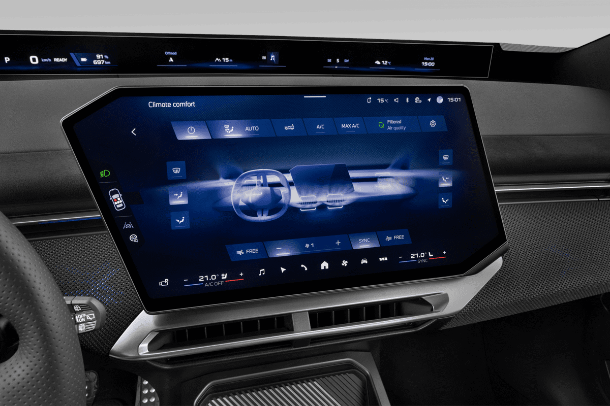 Klimasteuerung eines BMW iX3 (neues Modell)