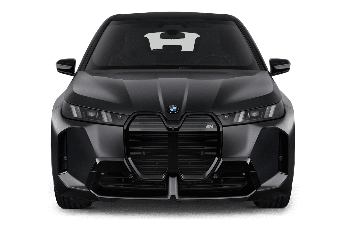 Frontansicht eines BMW iX, freigestellt (KI-generiert)