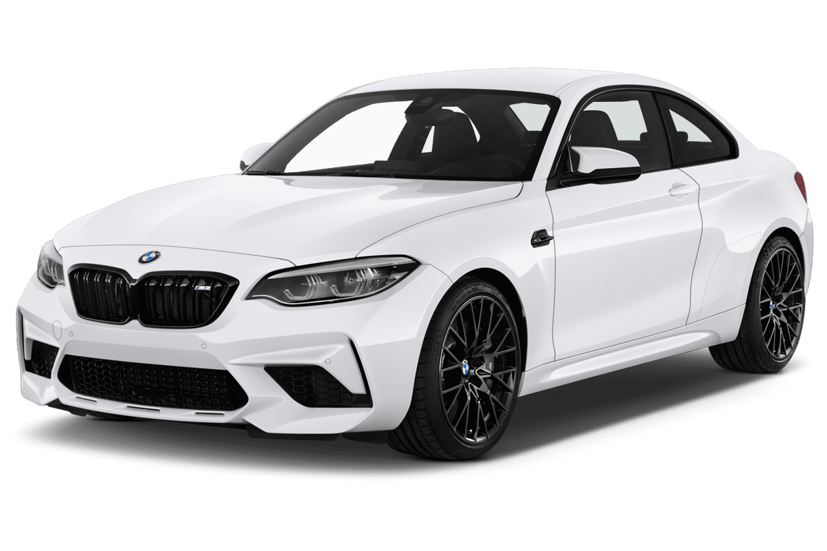 Schräge Frontansicht eines BMW M2 Competition, freigestellt