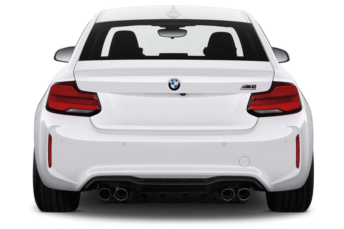 Heckansicht eines BMW M2 Competition