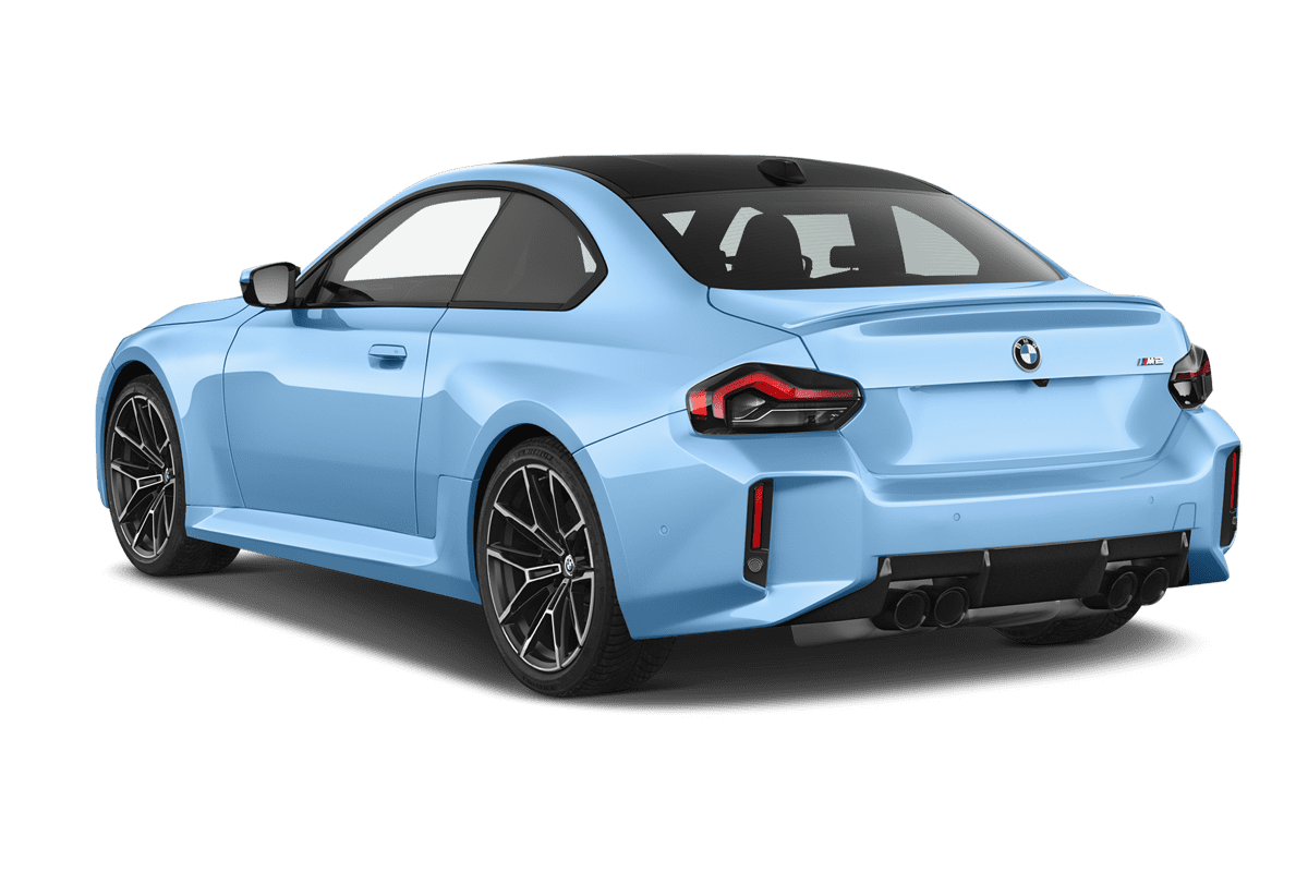 Schräge Heckansicht eines BMW M2 Coupé , freigestellt