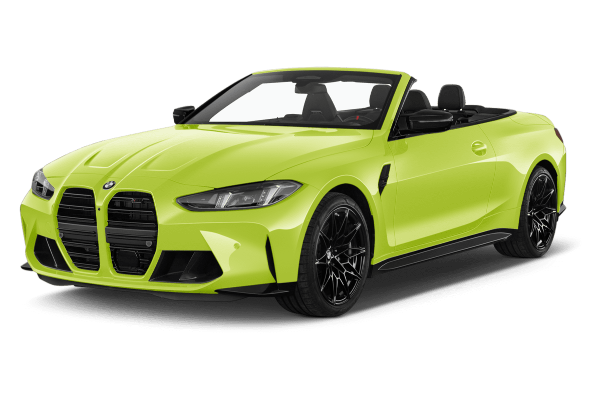 Schräge Frontansicht eines BMW M4 Cabrio , freigestellt