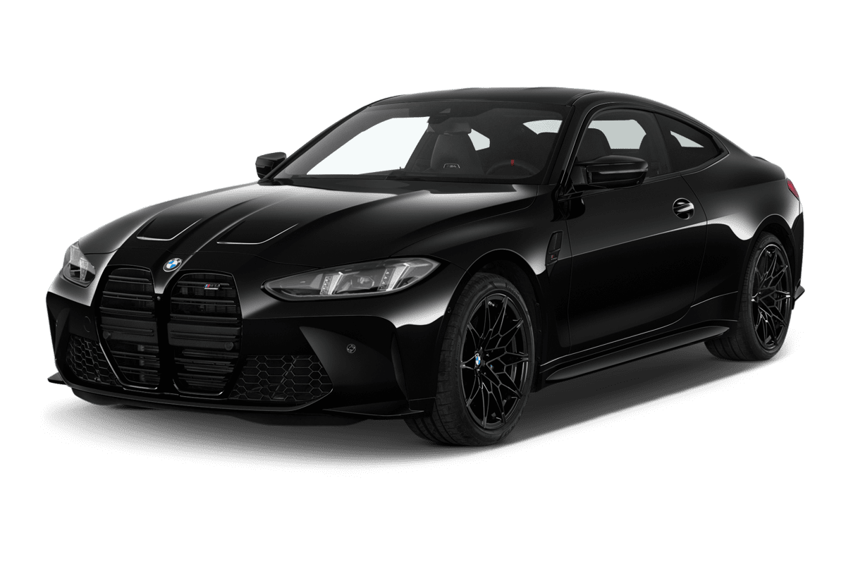 Schräge Frontansicht eines BMW M4 Coupé, freigestellt