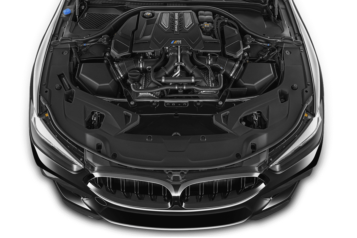 Motorraum eines BMW M8 Cabrio
