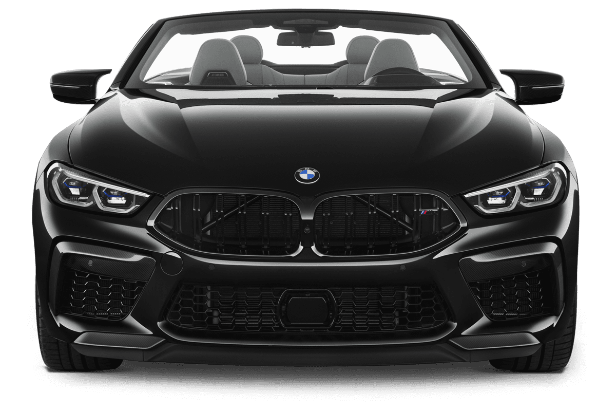 Frontansicht eines BMW M8 Cabrio, freigestellt