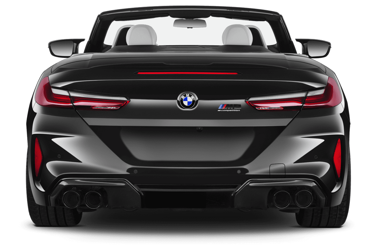 Heckansicht eines BMW M8 Cabrio