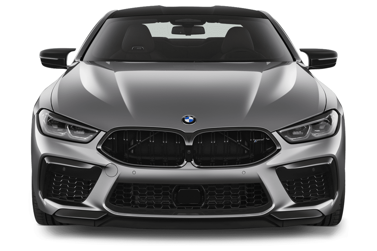 Frontansicht eines BMW M8 Coupé, freigestellt