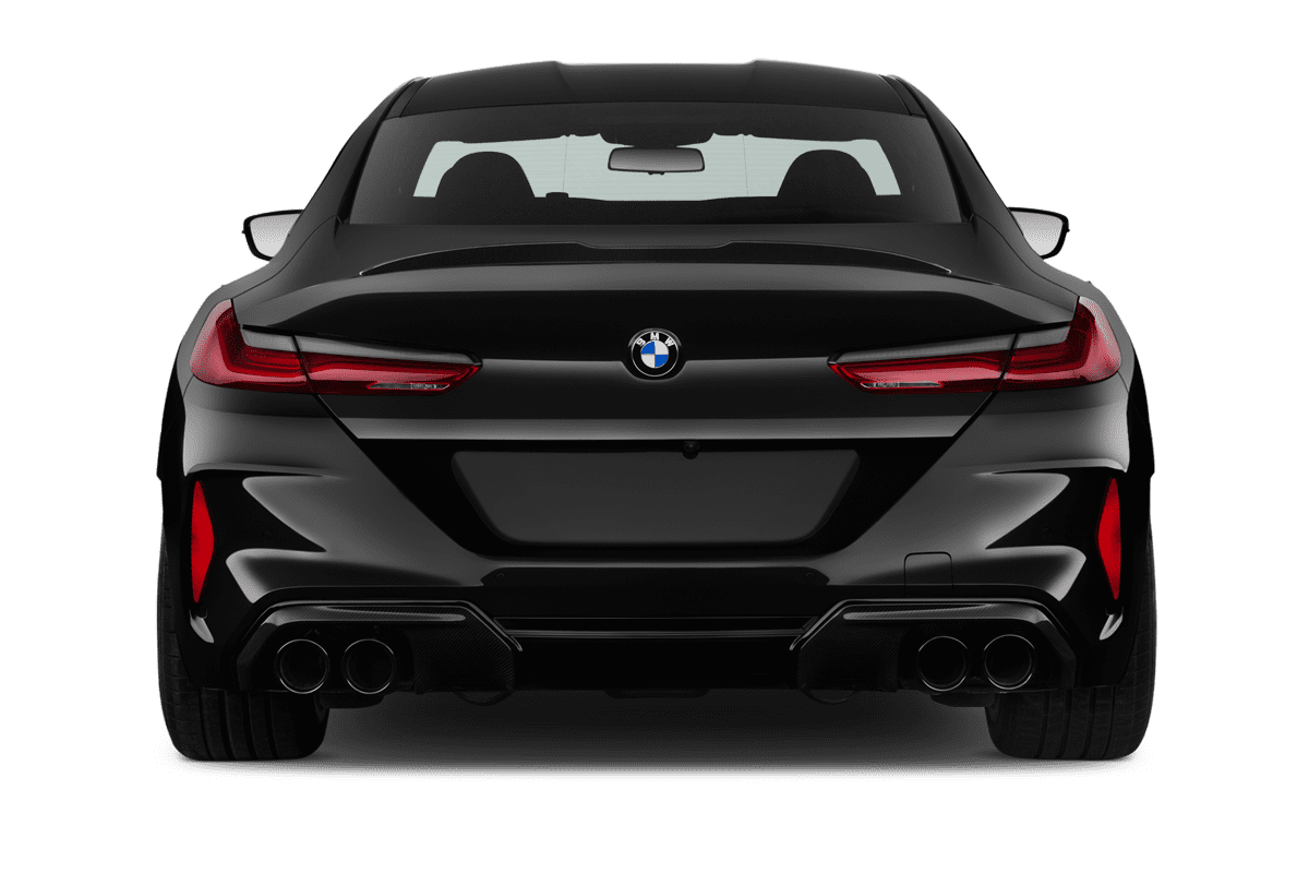 Heckansicht eines BMW M8 Gran Coupé