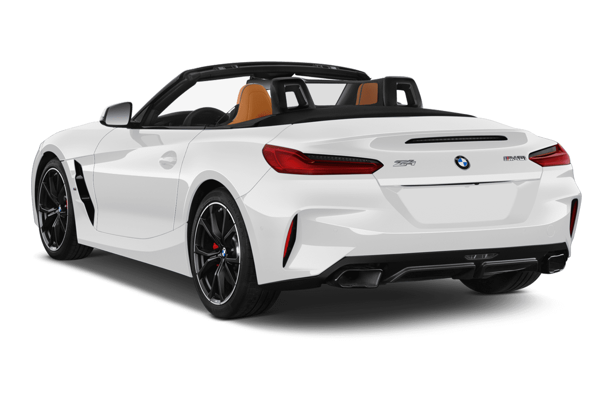 Schräge Heckansicht eines BMW Z4 Roadster, freigestellt