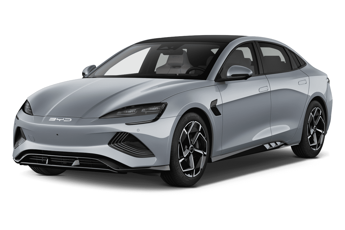 Schräge Frontansicht eines BYD Seal, freigestellt