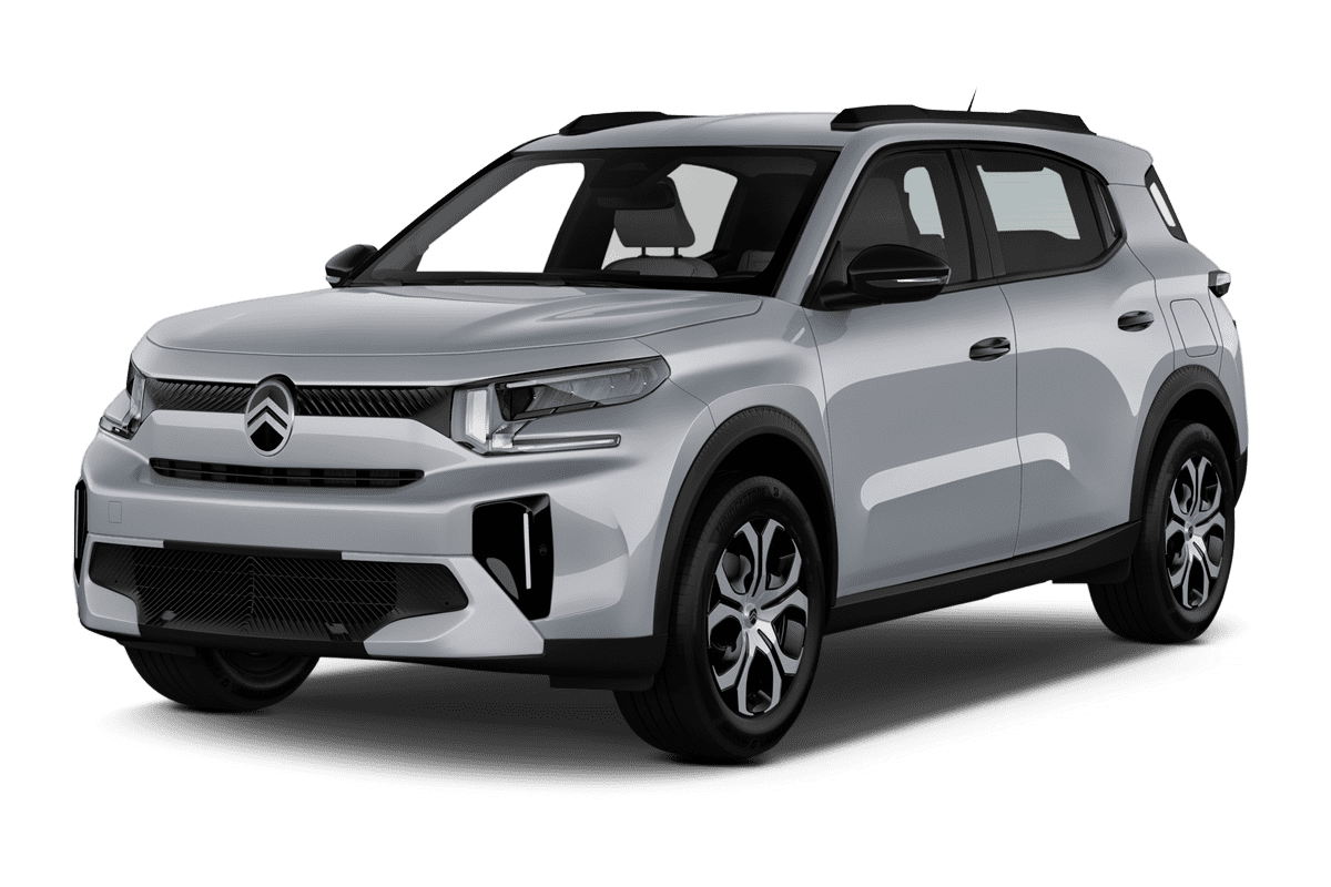 Schräge Frontansicht auf einen Citroën C3 Aircross, freigestellt