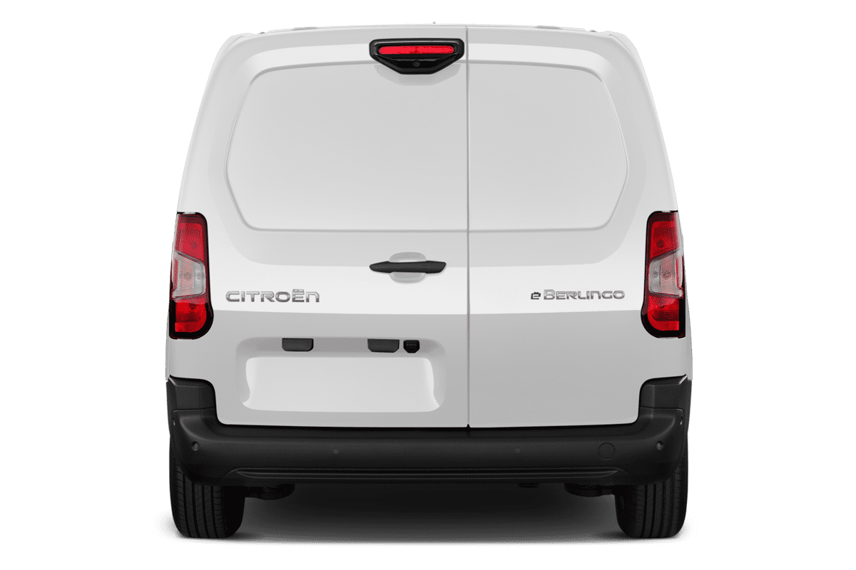 Heckansicht eines Citroen e-Berlingo Kastenwagen