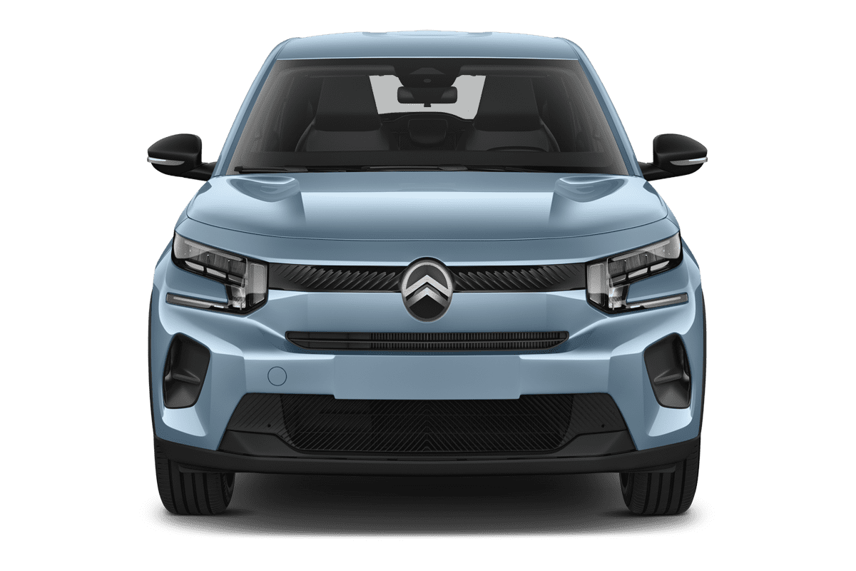 Frontansicht eines Citroen e-C3 Van (neues Modell), freigestellt