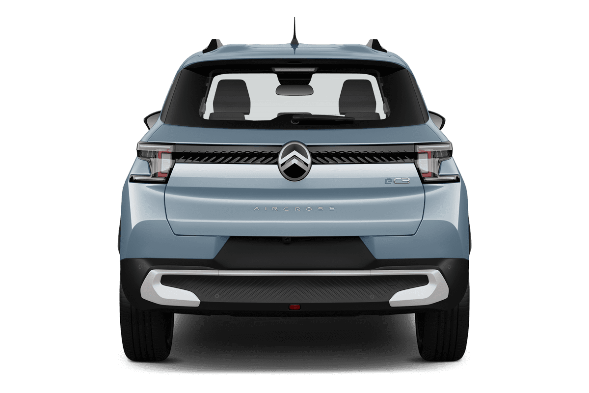 Heckansicht eines Citroen e-C3 Aircross 