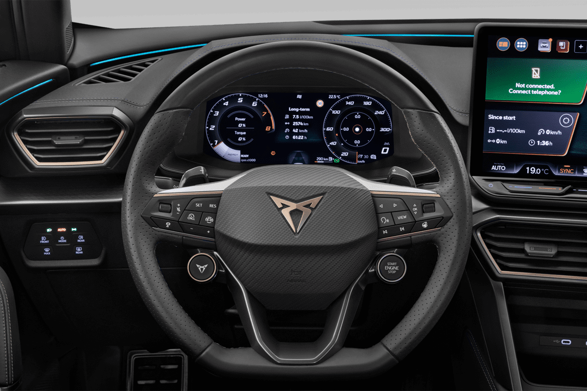 Lenkrad eines Cupra Formentor (KI-generiert)
