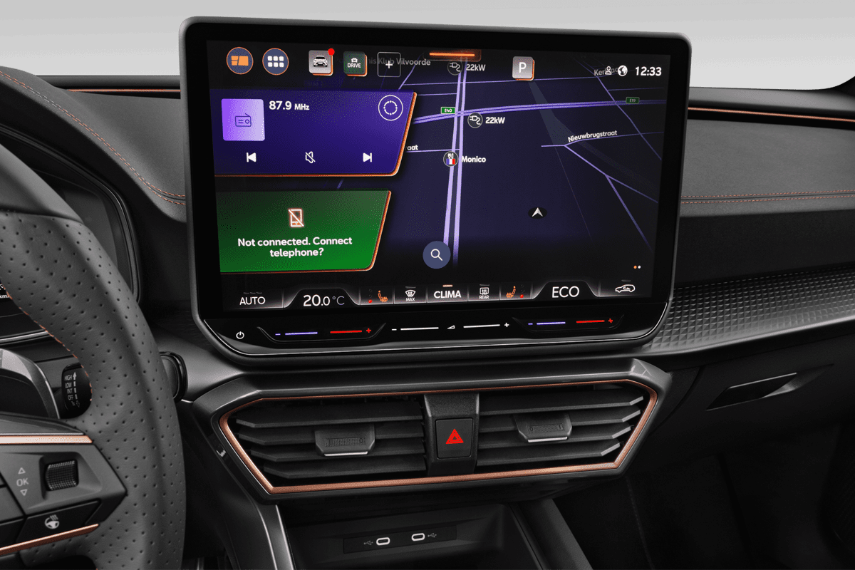 Mittelkonsole eines Cupra Leon VZ