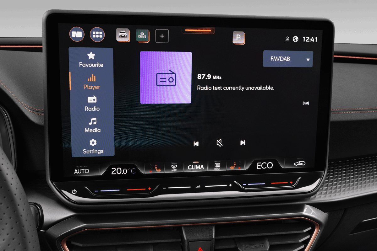 Audiosystem eines Cupra Leon (KI-generiert)