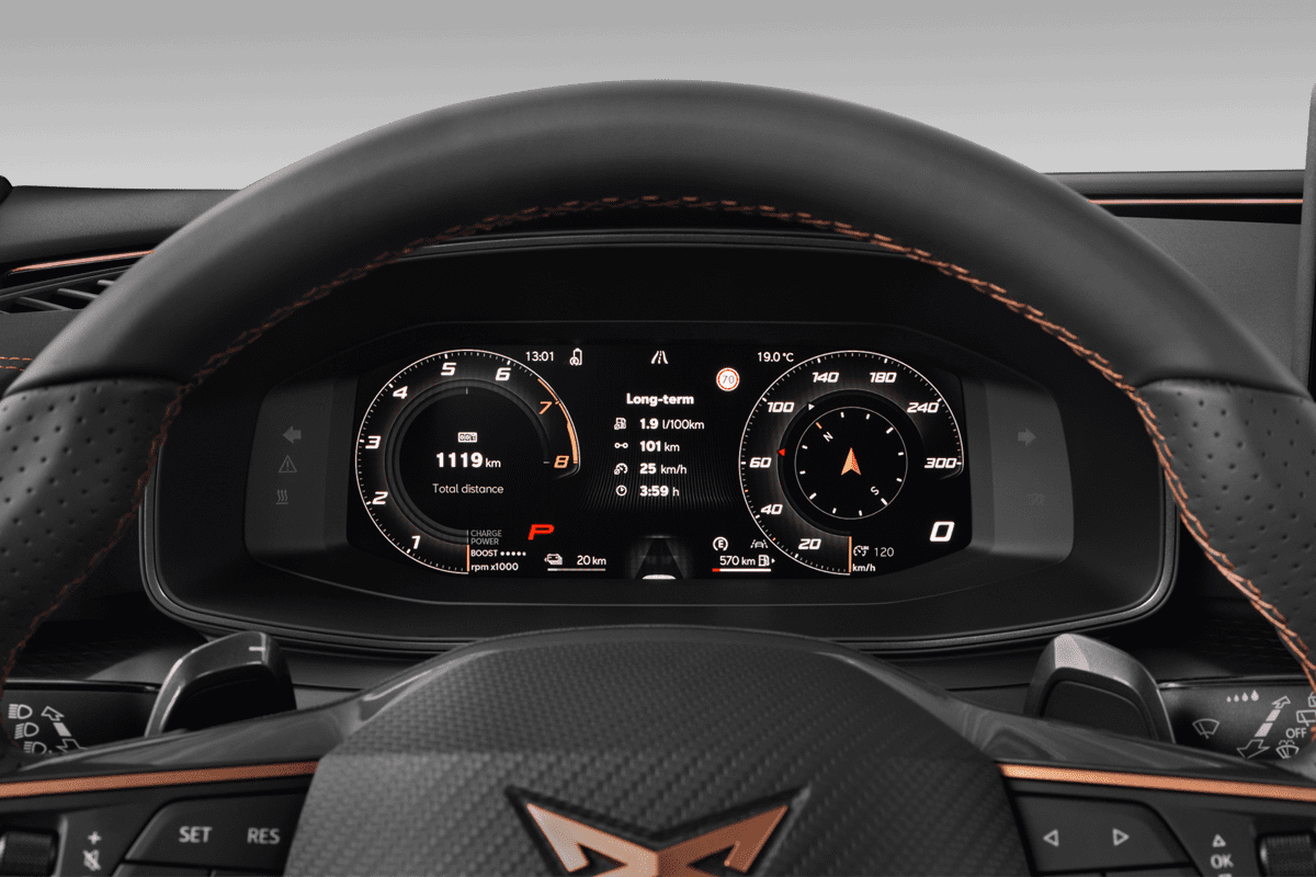 Kombiinstrument eines Cupra Leon (KI-generiert)