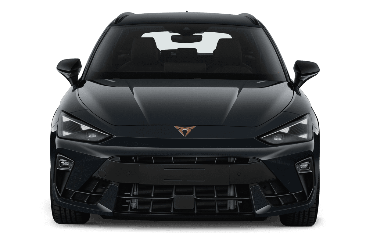 Frontansicht eines Cupra Leon ST Plug-In-Hybrid, freigestellt