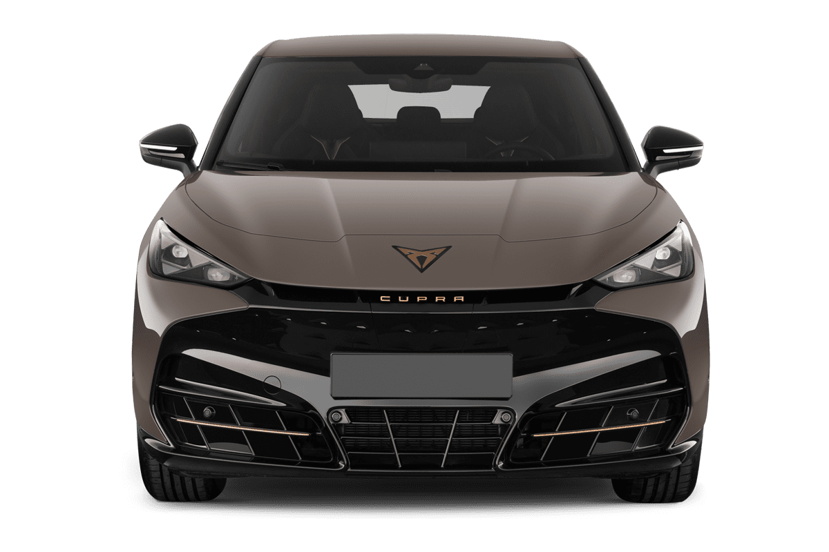 Frontansicht eines Cupra Tavascan (neues Modell), freigestellt