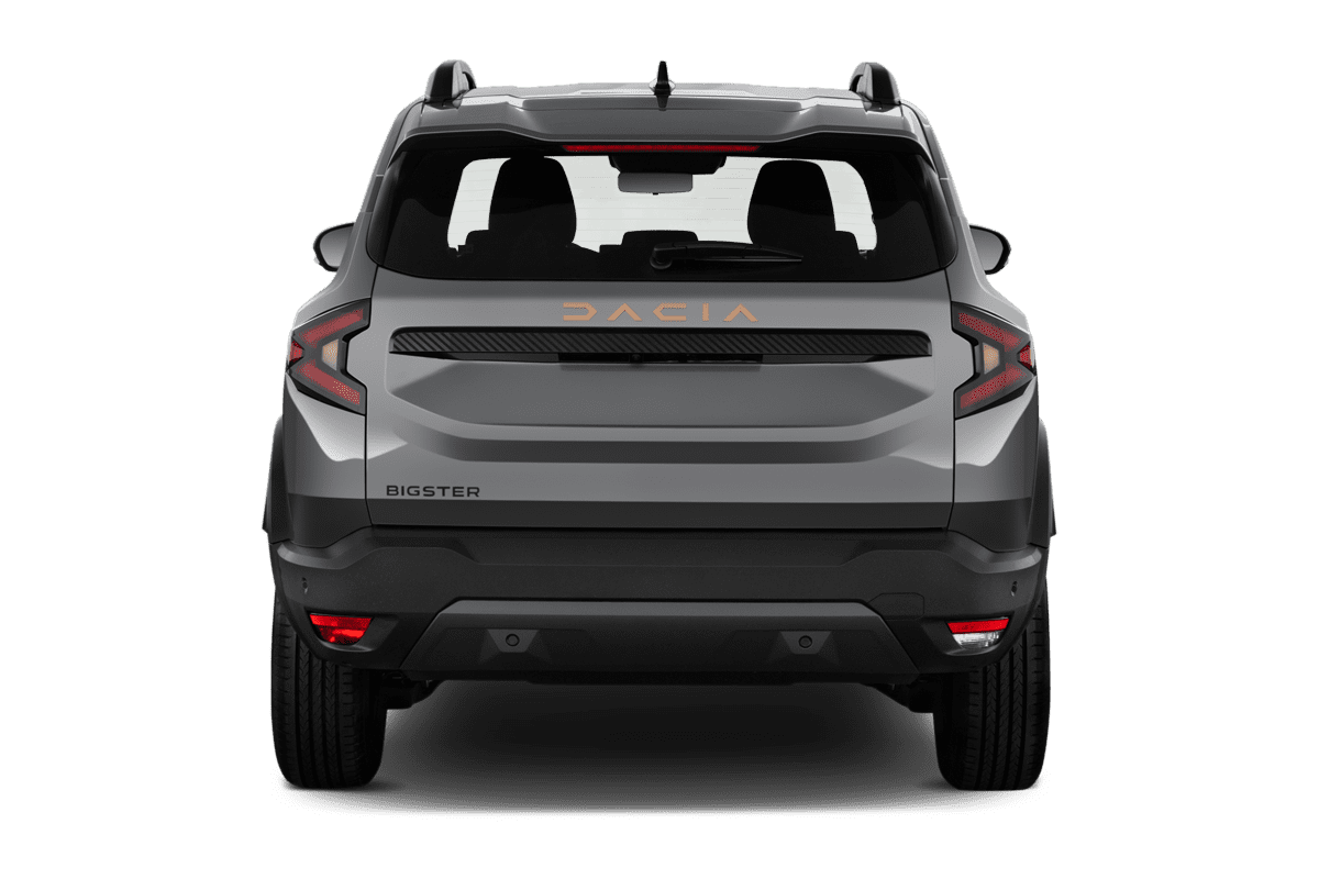 Heckansicht eines Dacia Bigster Hybrid 