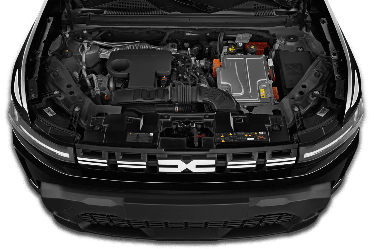 Motorraum eines Dacia Duster Hybrid 