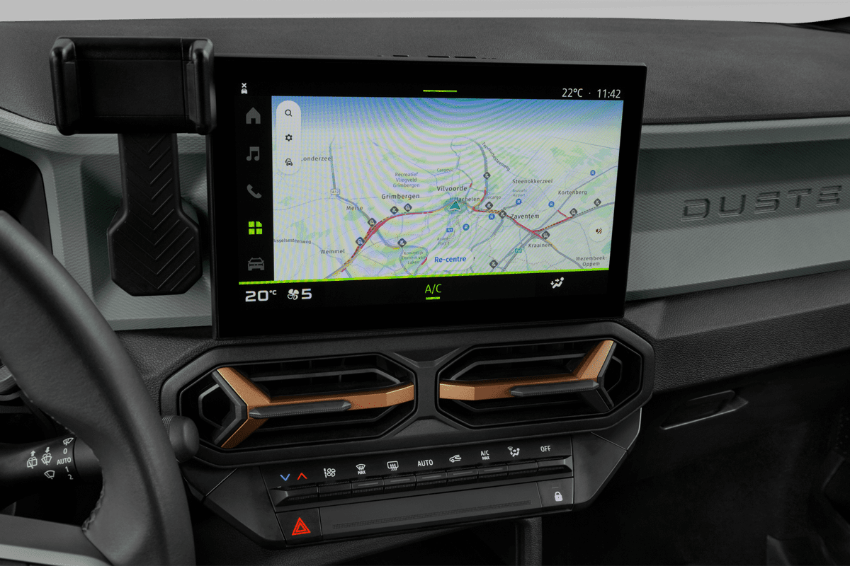 Mittelkonsole eines Dacia Duster Hybrid 