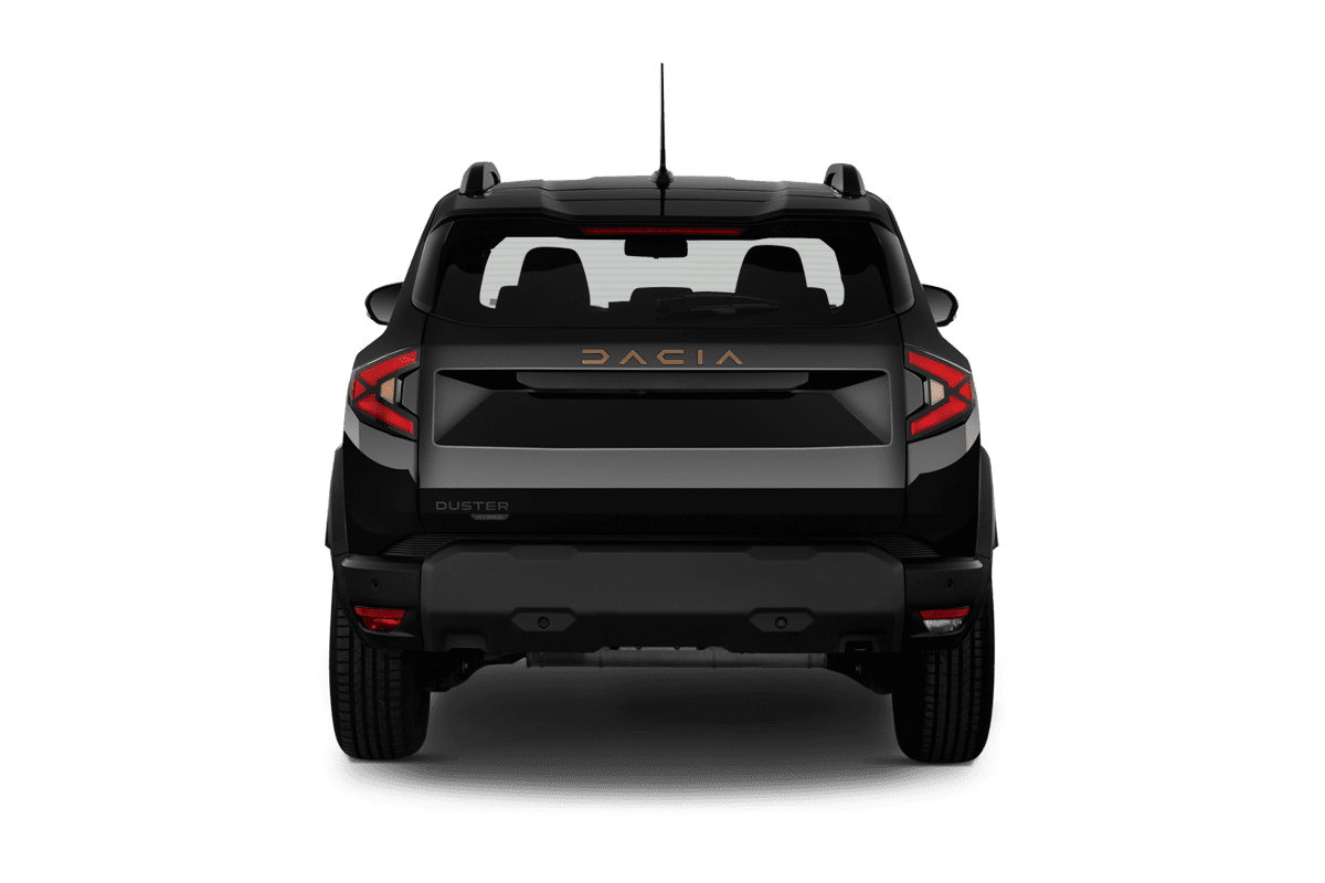Heckansicht eines Dacia Duster Hybrid 