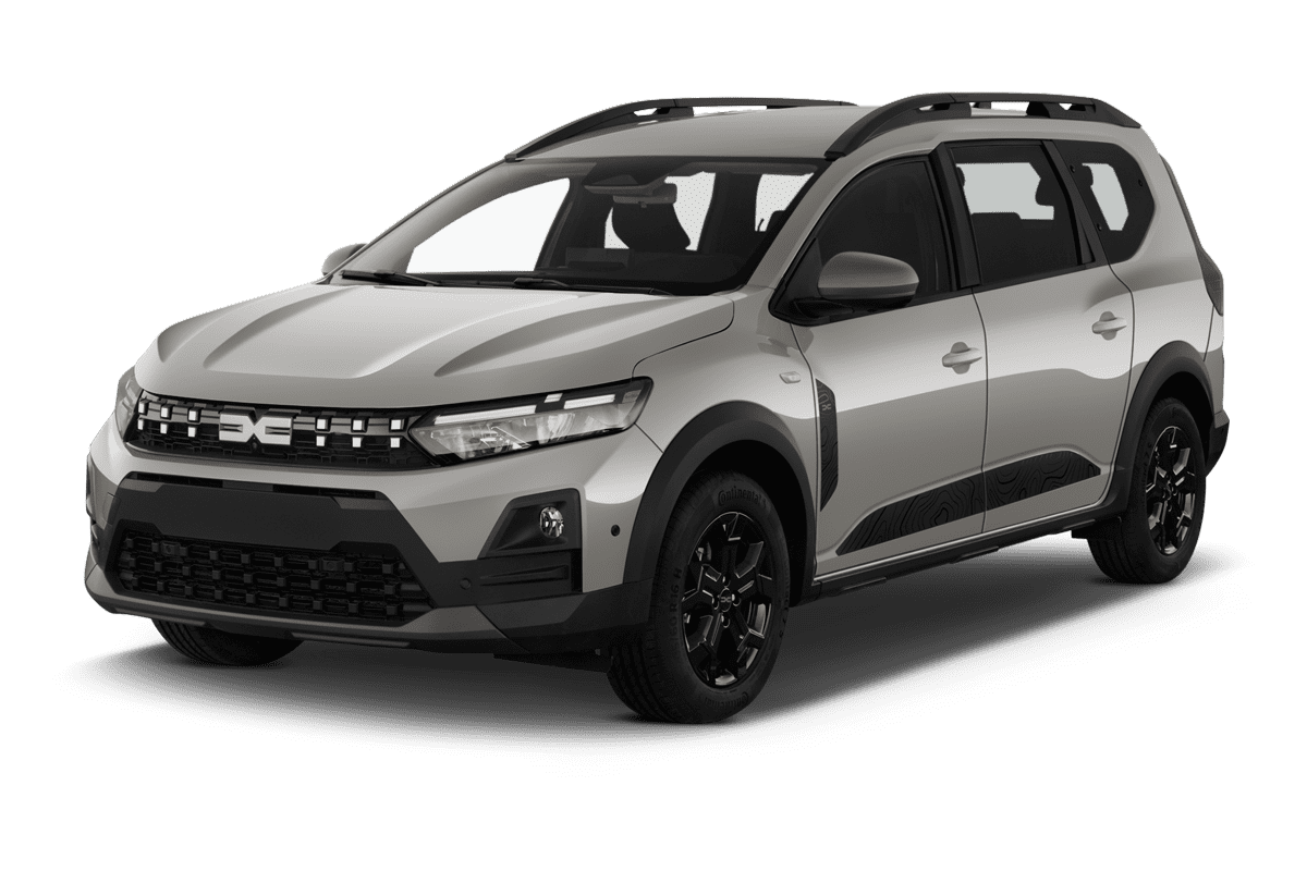 Schräge Frontansicht eines Dacia Jogger (neues Modell), freigestellt
