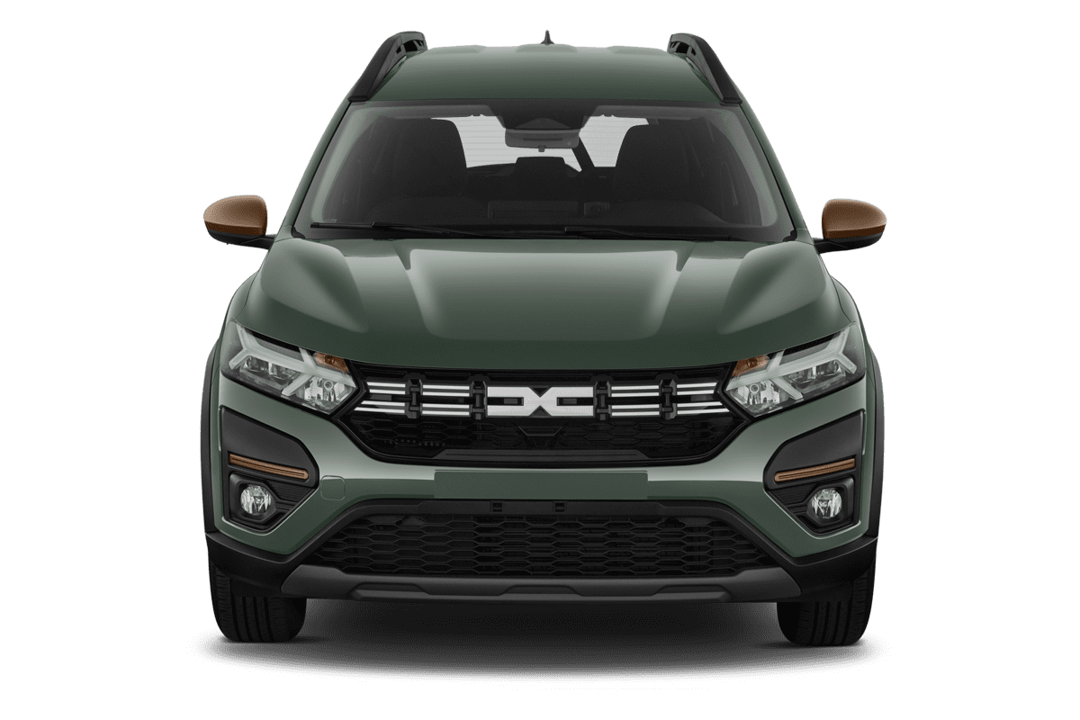 Frontansicht eines Dacia Jogger Hybrid, freigestellt