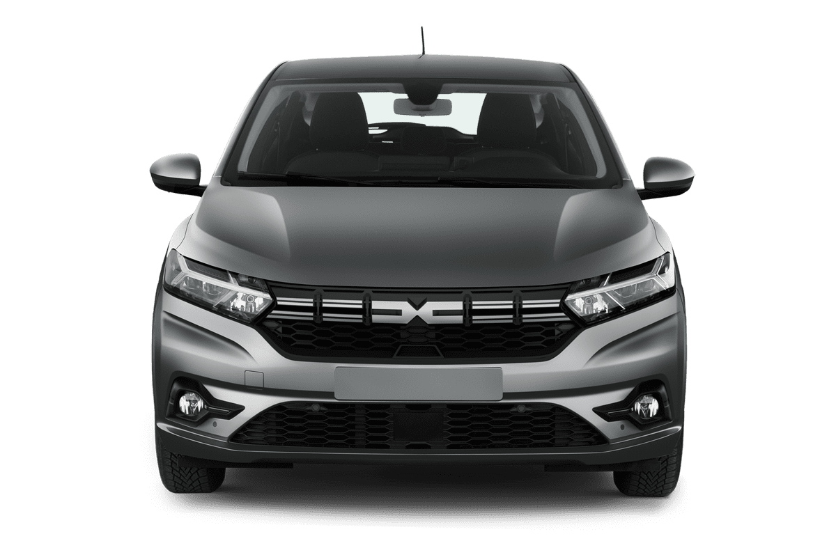 Frontansicht eines Dacia Sandero, freigestellt