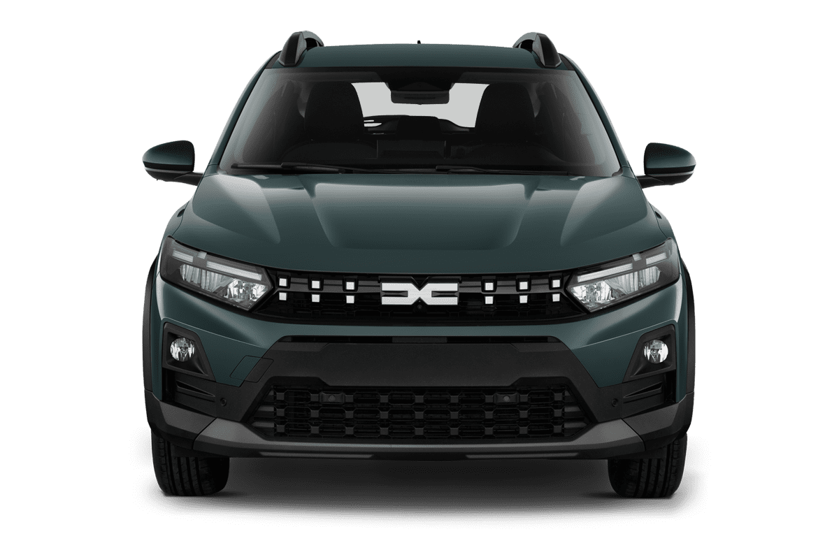 Frontansicht eines Dacia Sandero Stepway, freigestellt (KI-generiert)