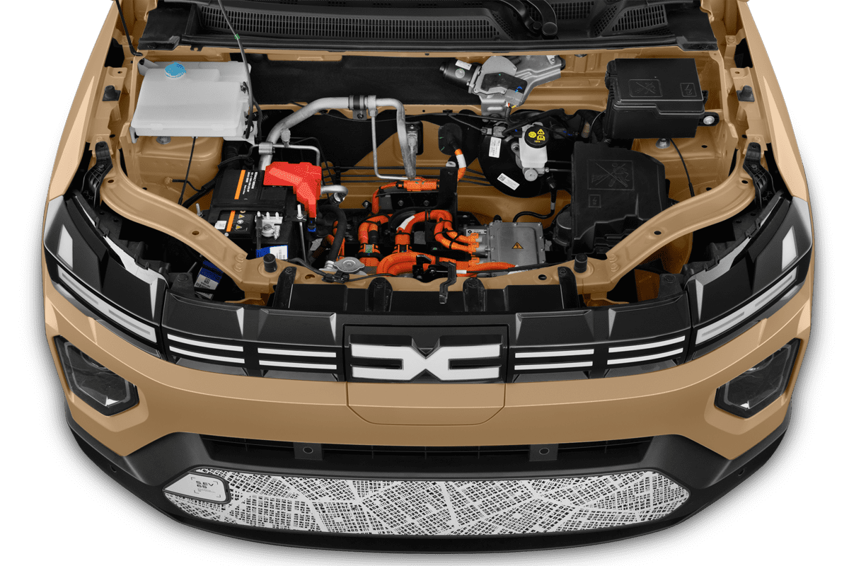 Motorraum eines Dacia Spring