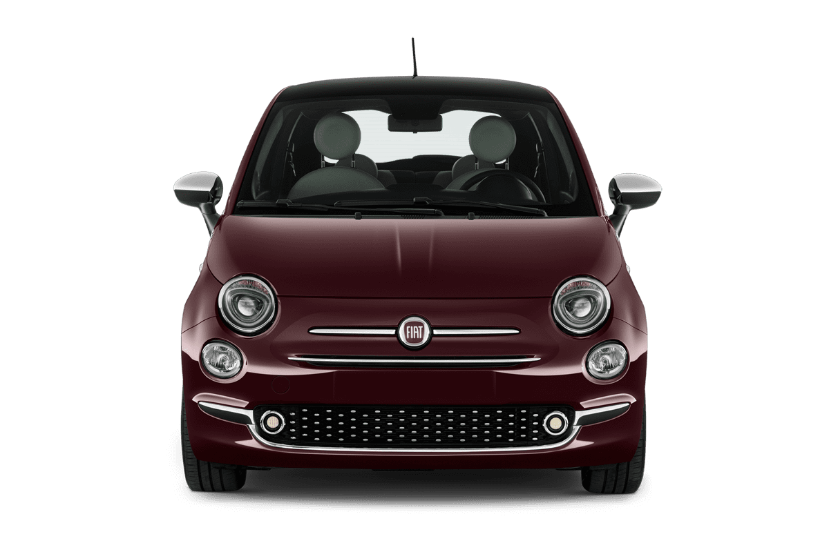 Frontansicht eines Fiat 500 Dolcevita, freigestellt