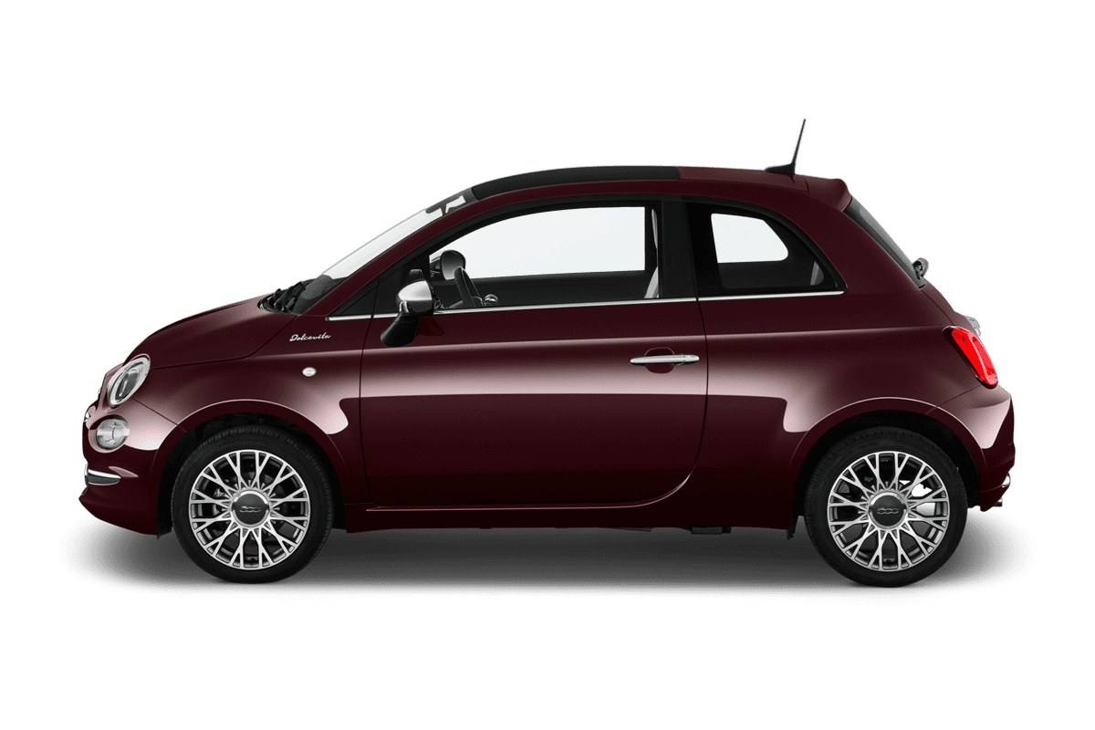 Seitenansicht eines Fiat 500 Dolcevita