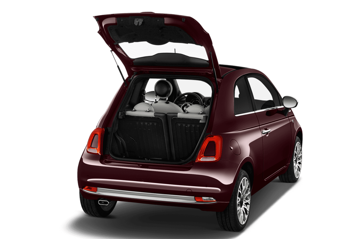 Kofferraum eines Fiat 500 Dolcevita